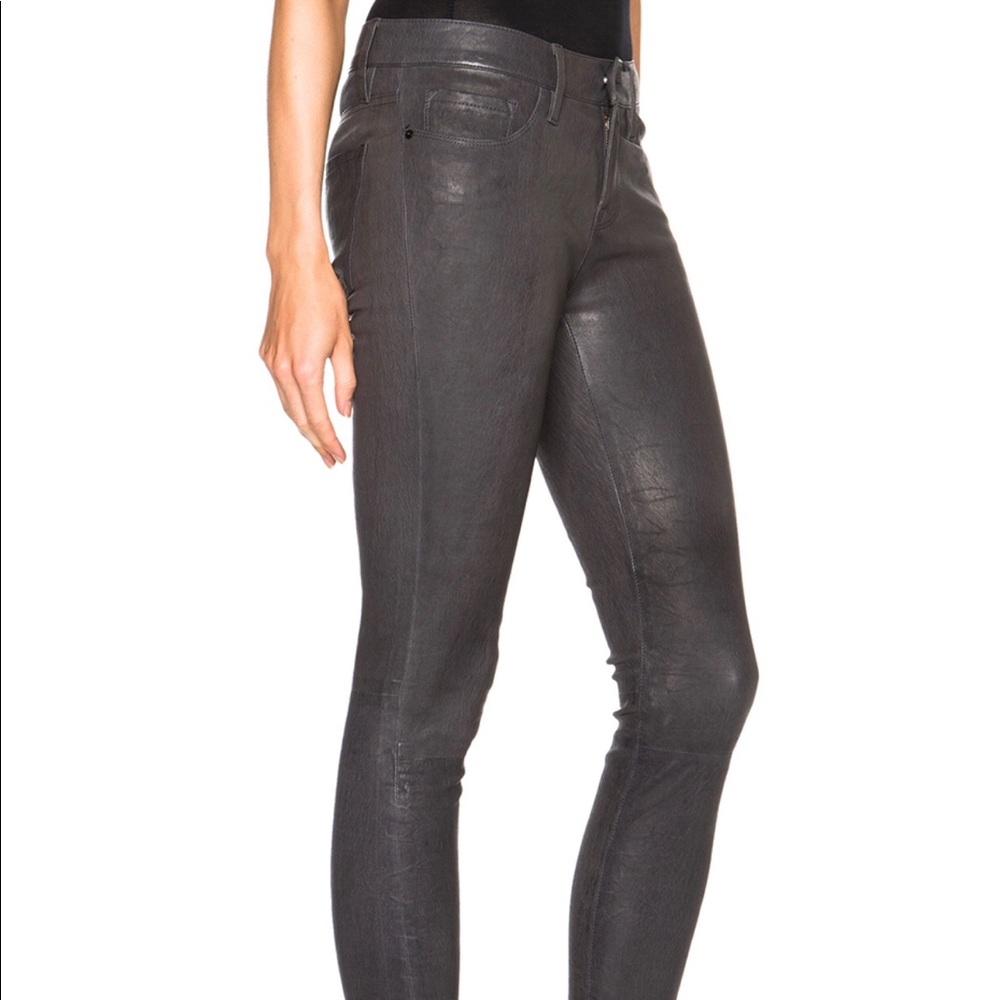 FRAME Charcoal Leather Pants Size 31